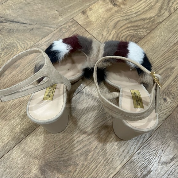 dee keller bone colored, fur strappy heel - Size 38 - Made in Italy - Picture 5 of 8